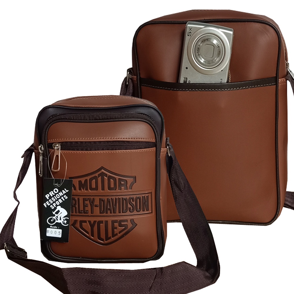 Tas Pria Slempang Tas Slingbag Tas Kerja Crossbody Bag Tas Messenger Tas Gadget Tas Notebook Tas Smartphone Tas HP Size Inchi Original S HRL 0891 10 - Coffee,