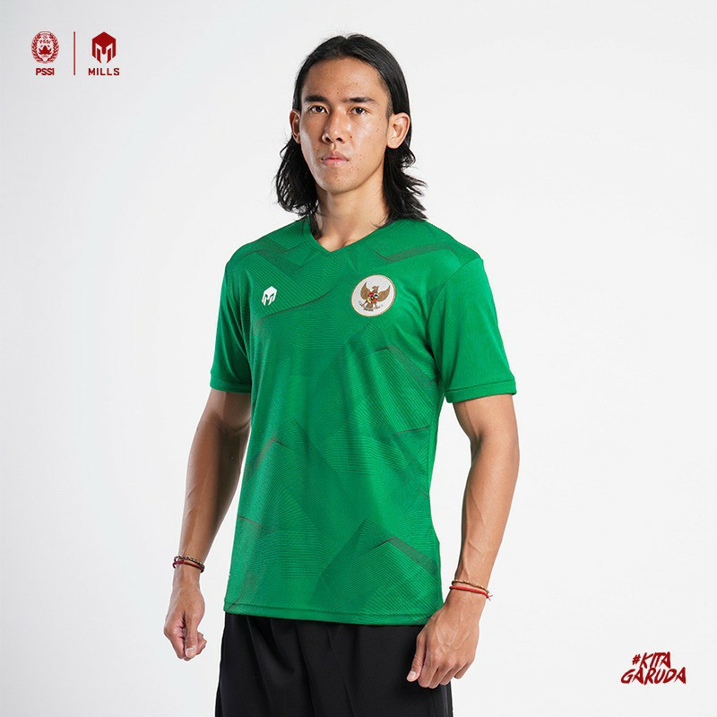 JERSEY TIMNAS GARUDA INDONESIA 2020 MILLS 1013GR BAJU LATIHAN TIMNAS TRAINING JERSEY TIMNAS GREEN