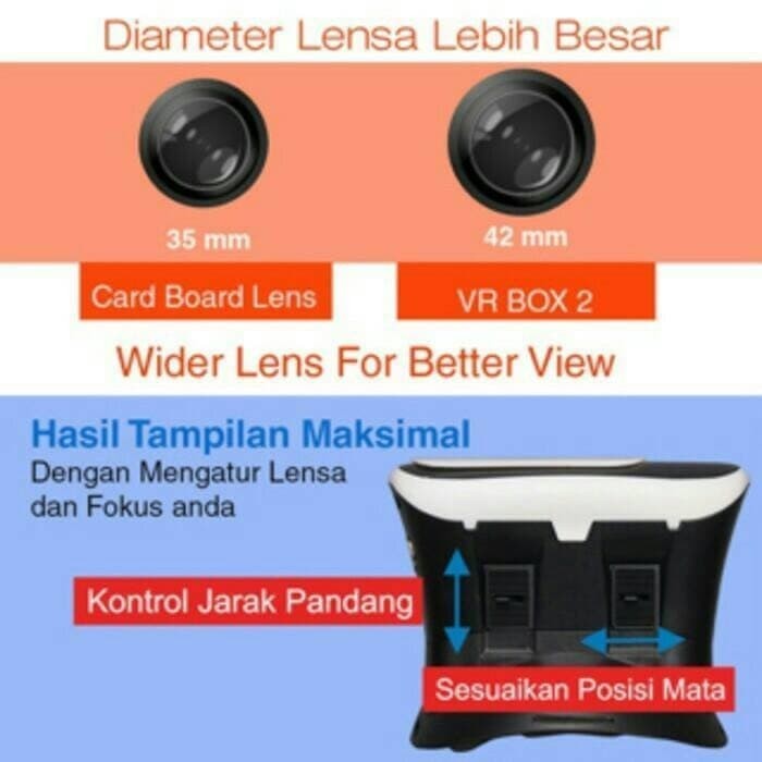 Virtual Reality Glasses Vr Box generasi 2.0 for smartphone