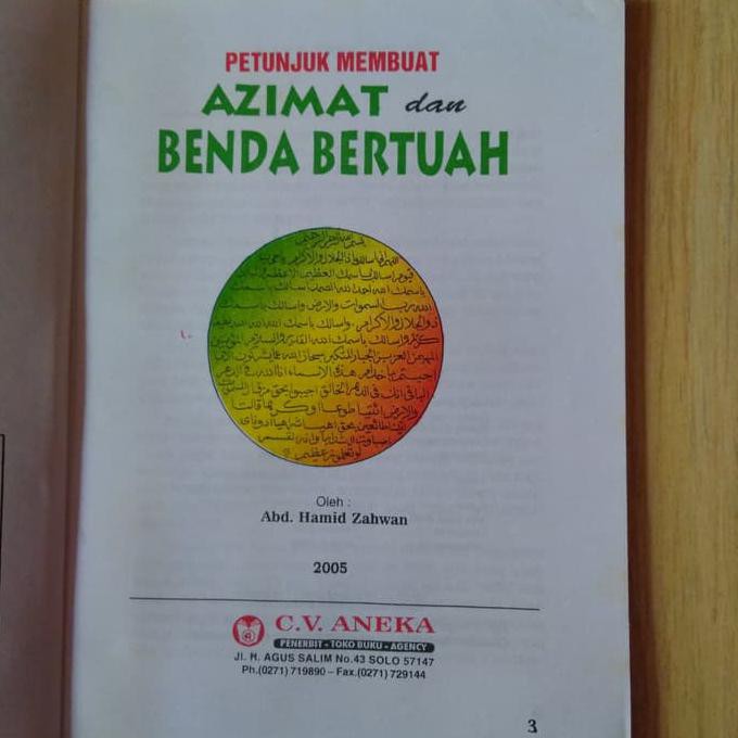 Buku Petunjuk Membuat Azimat Benda Bertuah