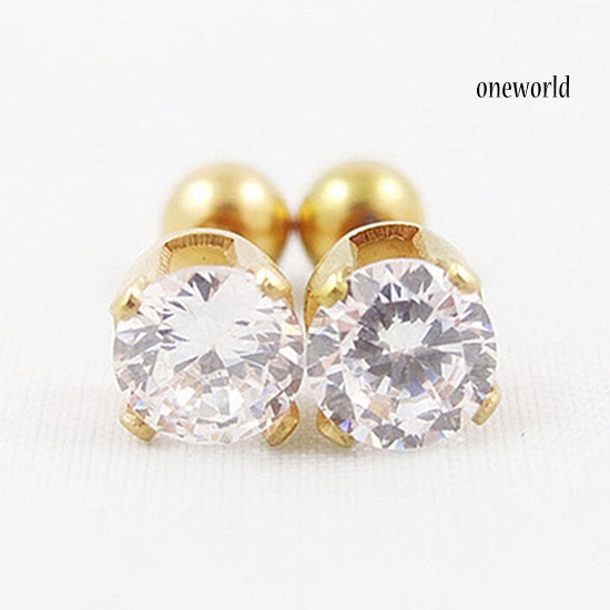 OW@ Men Women Rhinestone Cartilage Tragus Bar Helix Upper Ear Earring Stud Jewelry