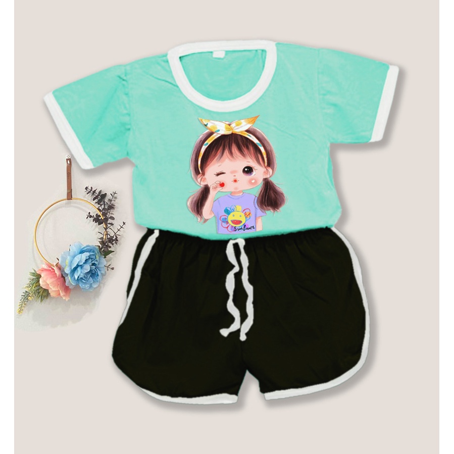 Setelan baju playful colour anak combi 4 / setelan anak polos / setelan anak kombinasi