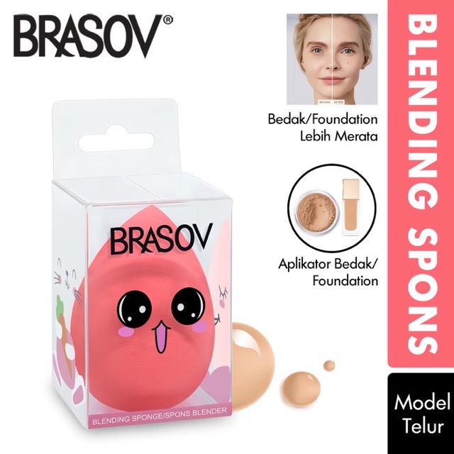 BRASOV Spons Make Up Model Telur Diameter 3.5 CM Foundation Sponge Blending Spon XX-CT