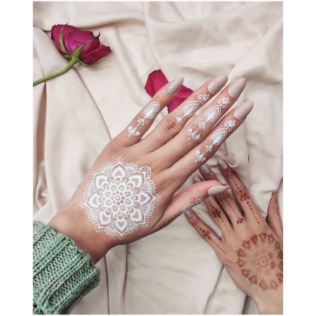 HENNA INSTAN PUTIH MANDALA UNTUK 2TANGAN