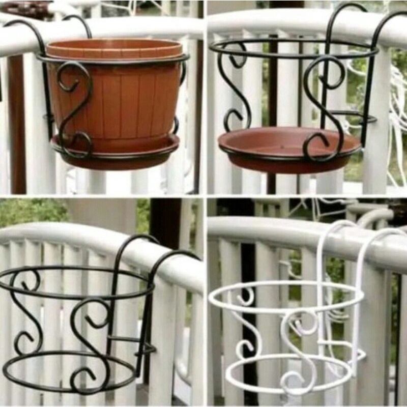 gantungan pot untuk pagar/ balkon bahan besi uk pot d 20cm