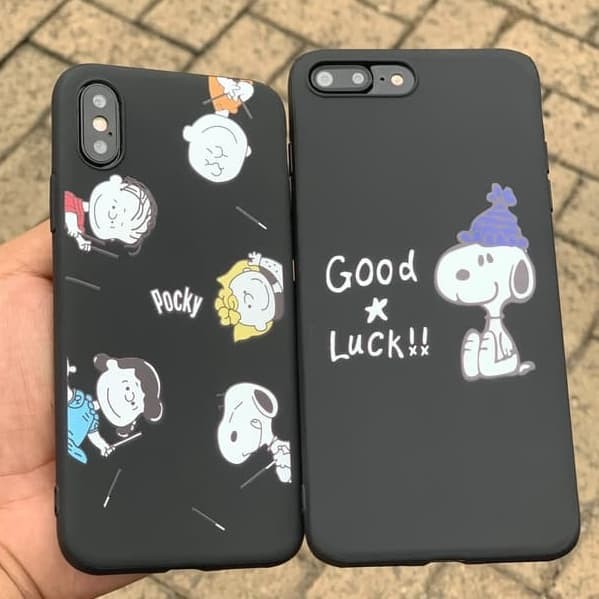 snoopy cute case Iphone 6 6+ 6S + Plus 7 7+ 8 8+ X XR XS MAX casing - SNOOPY GOODLUCK, 6 6S