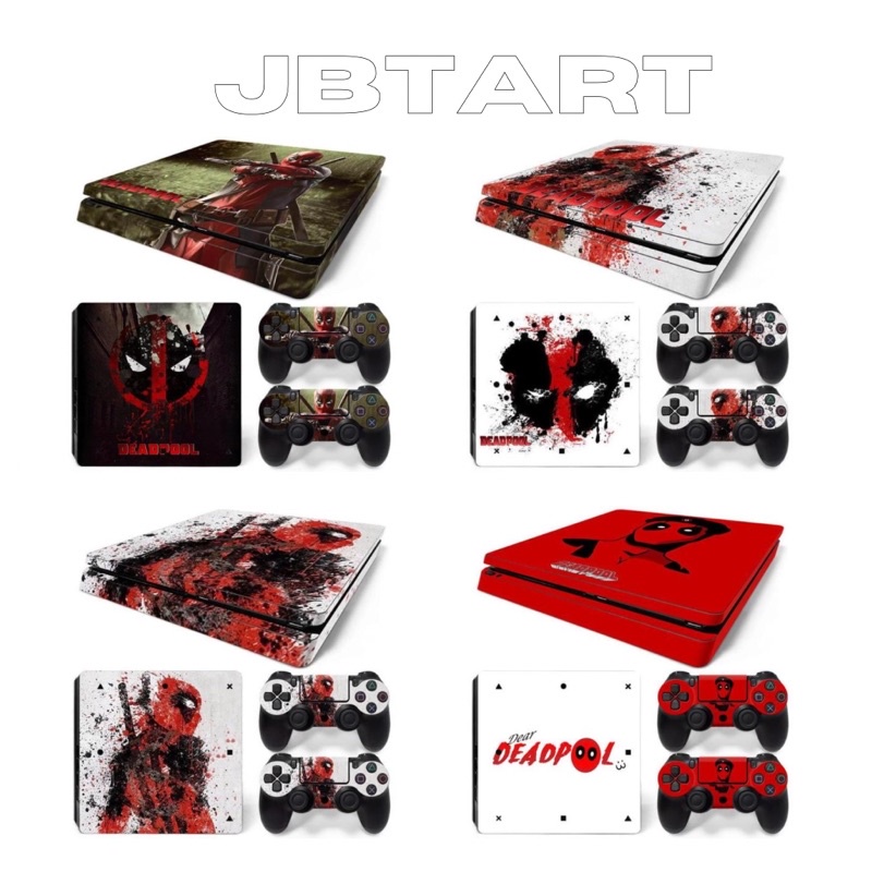 GARSKIN SKIN PELINDUNG / STIKER PS4 SLIM PRO MARVEL DEADPOOL PART 2 TERBARU BEBAS COSTUM GAMBAR