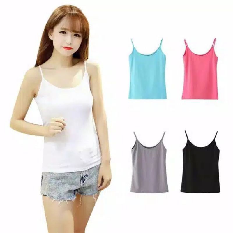 Tank Top Tali Kecil Warna Jumbo