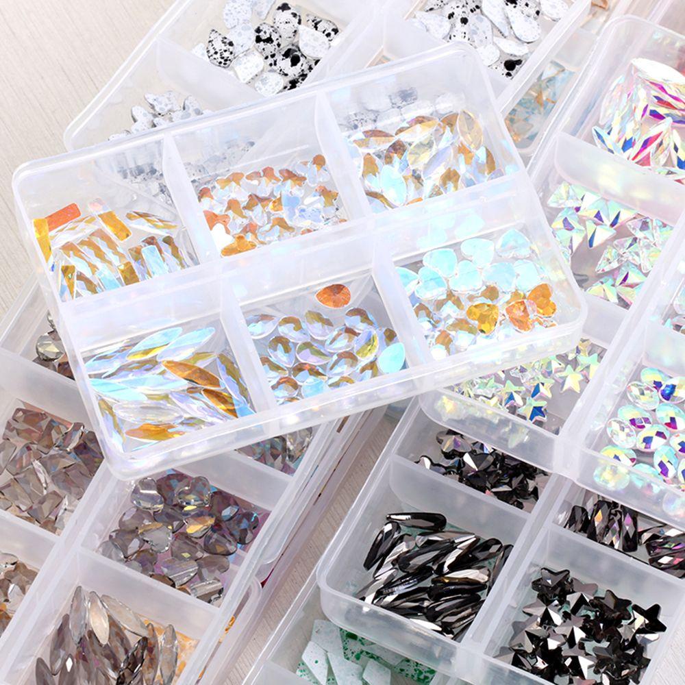 AUGUSTINA Agustina Nail Art Rhinestones Aurora Colorful Flatback Beads Manicure Jewelry Permata Bentuk Campur Kristal