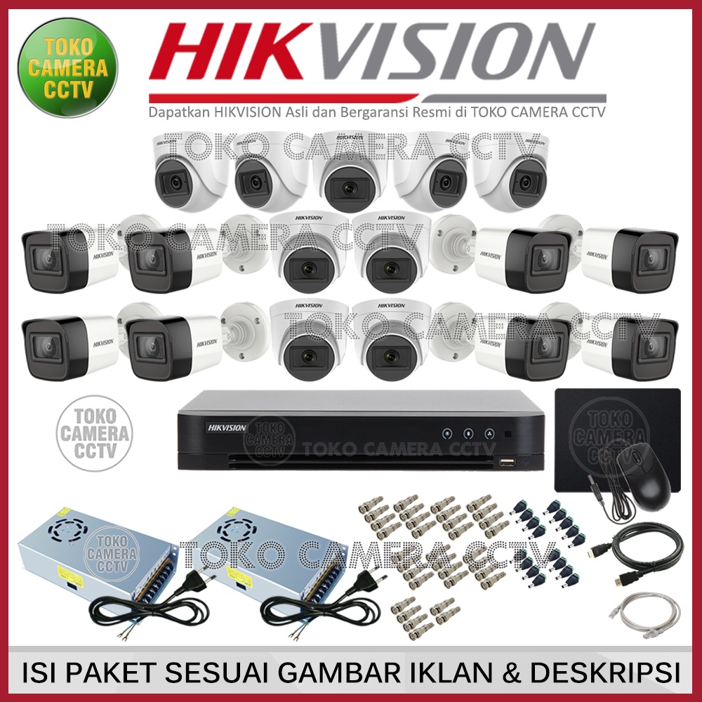 PAKET CCTV HIKVISION 2MP 32 CHANNEL 17 KAMERA