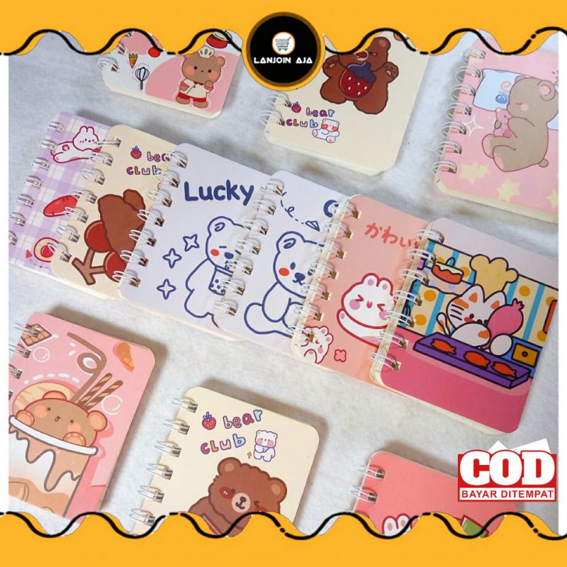 

[COD] NOTE BOOK MOTIF / BUKU CATATAN RING / BUKU DIARY RING MOTIF LUCU