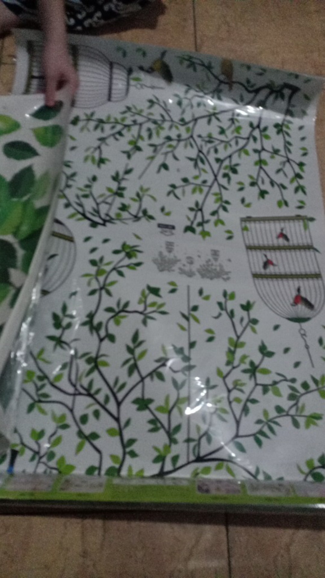 Stiker Dinding Uk.120x180cm  Wall Sticker Daun Kupu Hijau Jumbo Ay207