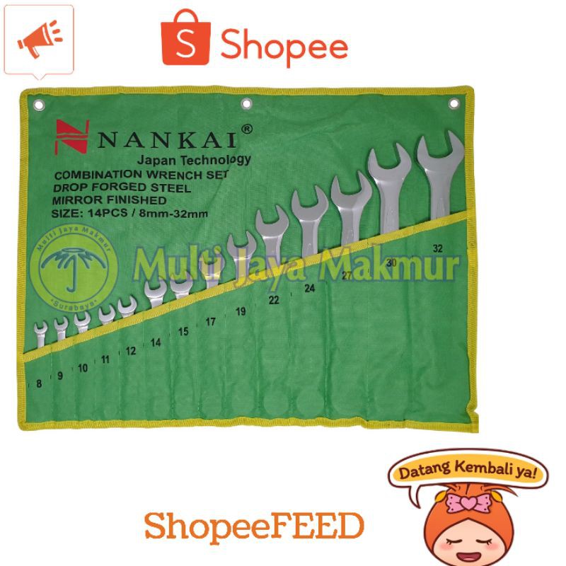 NANKAI KUNCI RING PAS SET 14PCS (8-32)