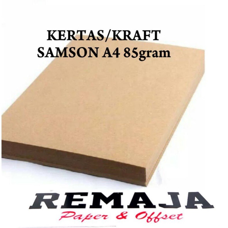 

Kertas samson kraft / paper craft 85 gr uk A4 isi 50lbr