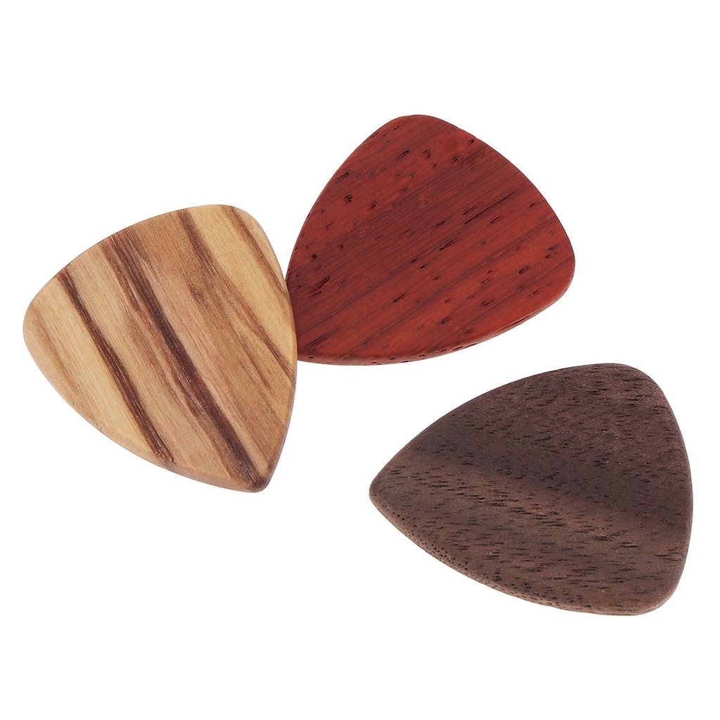 Pick Plectrum Senar Gitar Elektrik / Akustik / Bass / Ukulele Bahan Kayu 3 Warna Pilihan