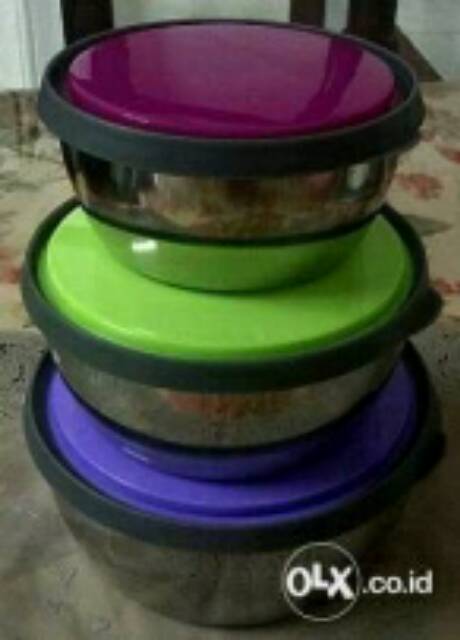 Fresh box Stainless bowl set 3pcs / rantang makanan