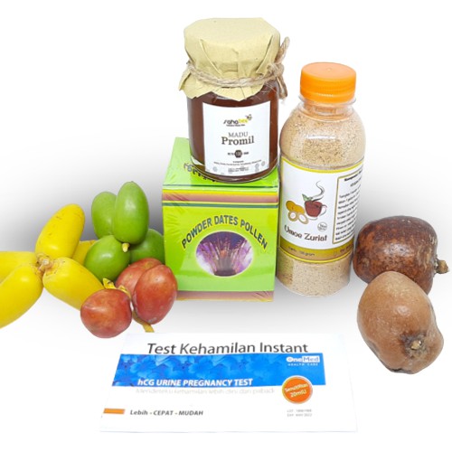 Paket Promil Kurma Muda, Buah Zuriat, Serbuk Kurma, Serbuk Zuriat Madu Murni Free Testpack