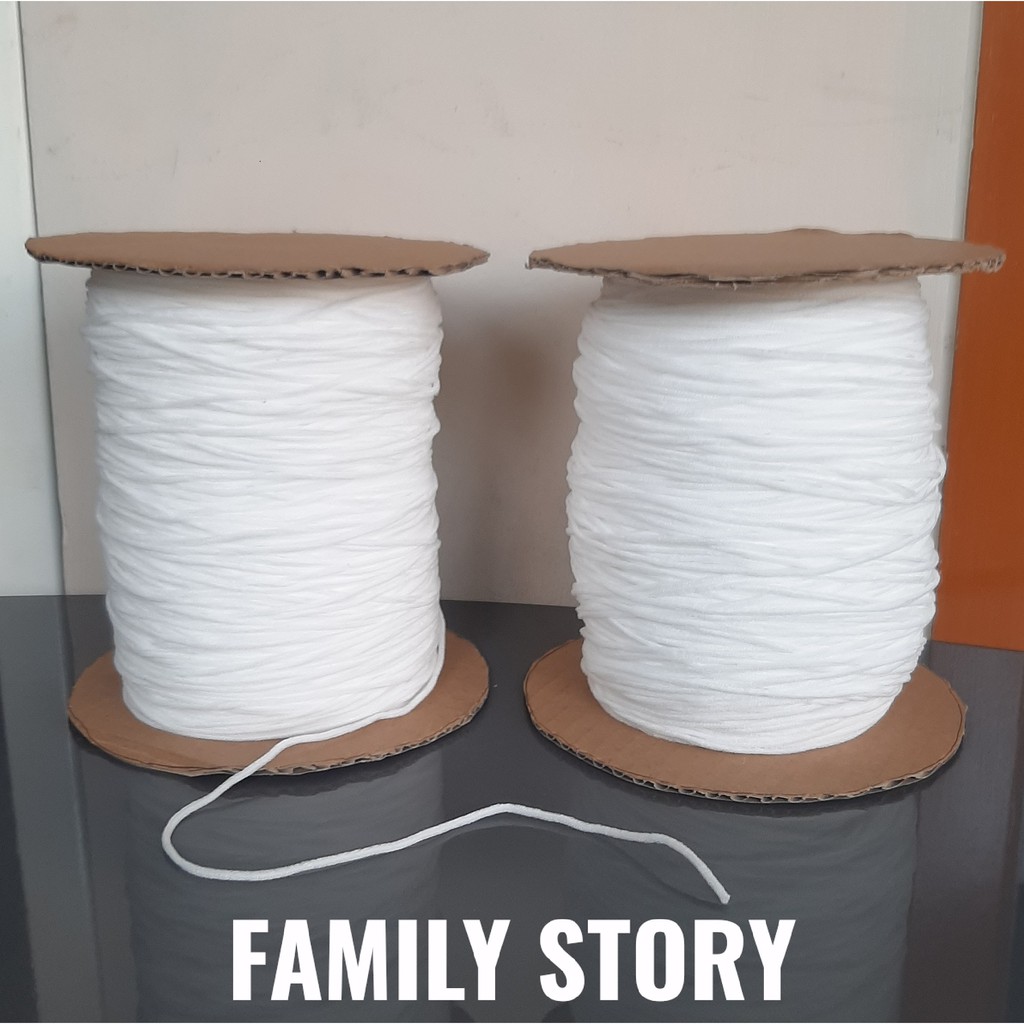 

Tali Masker 2mm Roll Panjang 200 Meter Warna Putih Termurah