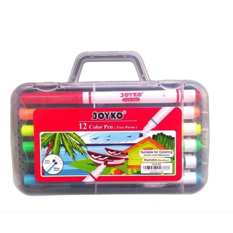 

Joyko CLP-04 Washable Color Pen Set 12 Colour Pena Warna Bisa Dicuci CLP04