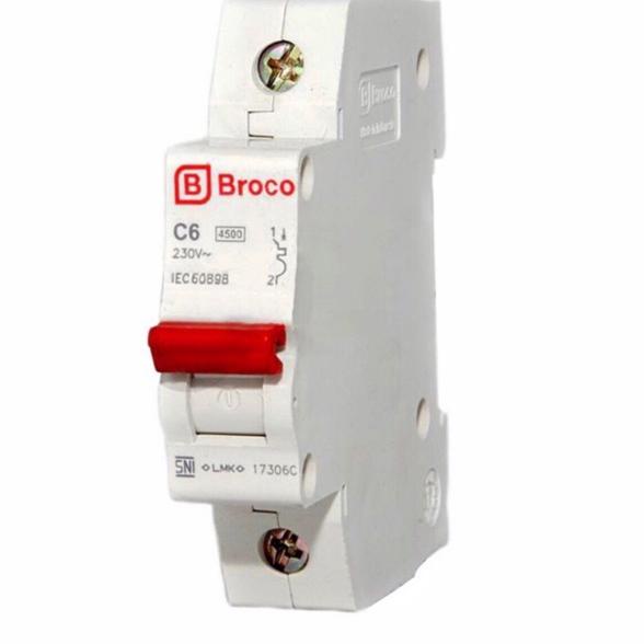 ➧ BROCO MCB 1 Phase 6A 17306C / MCB 6 ampere ⅎ