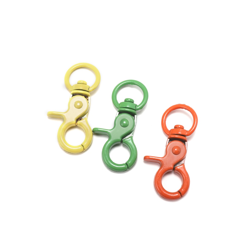 Ready stock Colorful alloy keychain diy key chain fashion accessories jewellery（5pcs/pack 44x21mm）