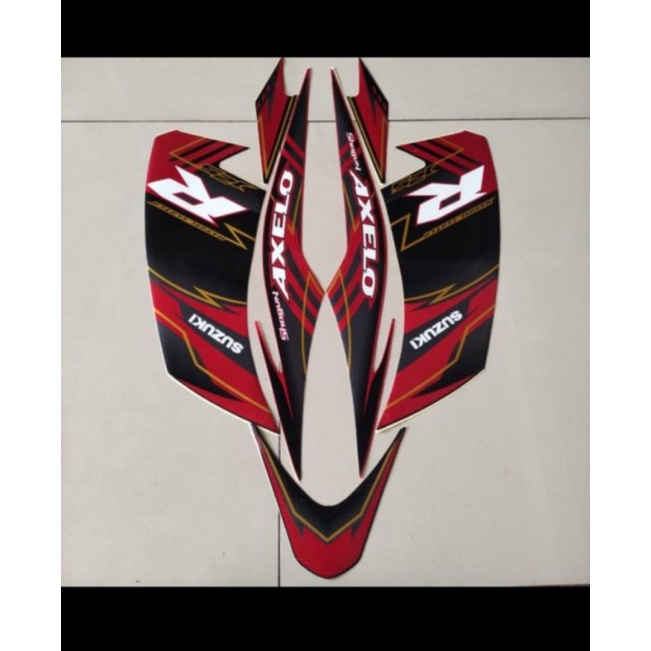 Stiker Suzuki Axelo merah hitam