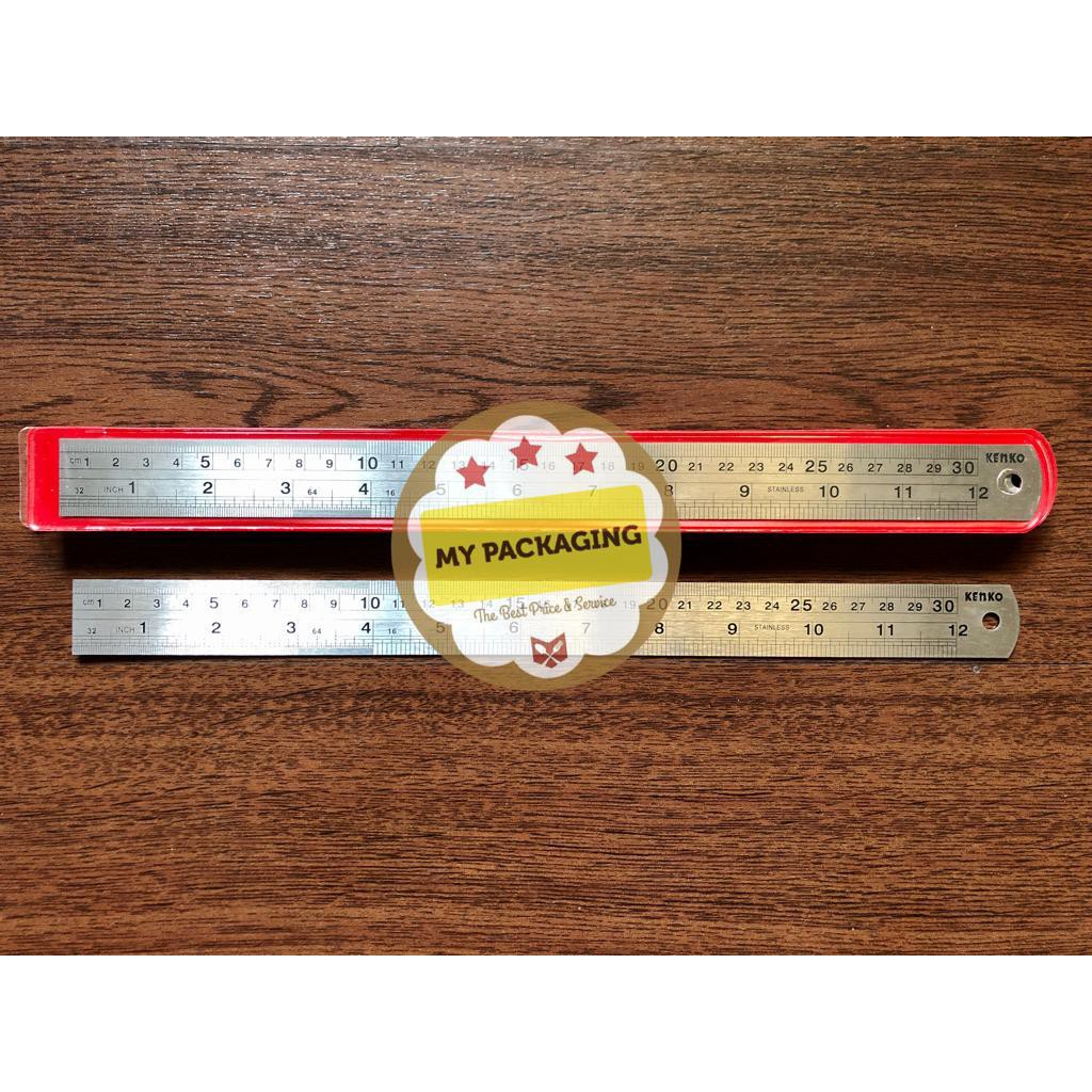 Stainless Steel Ruler Penggaris Besi Kenko 20 cm - Satuan