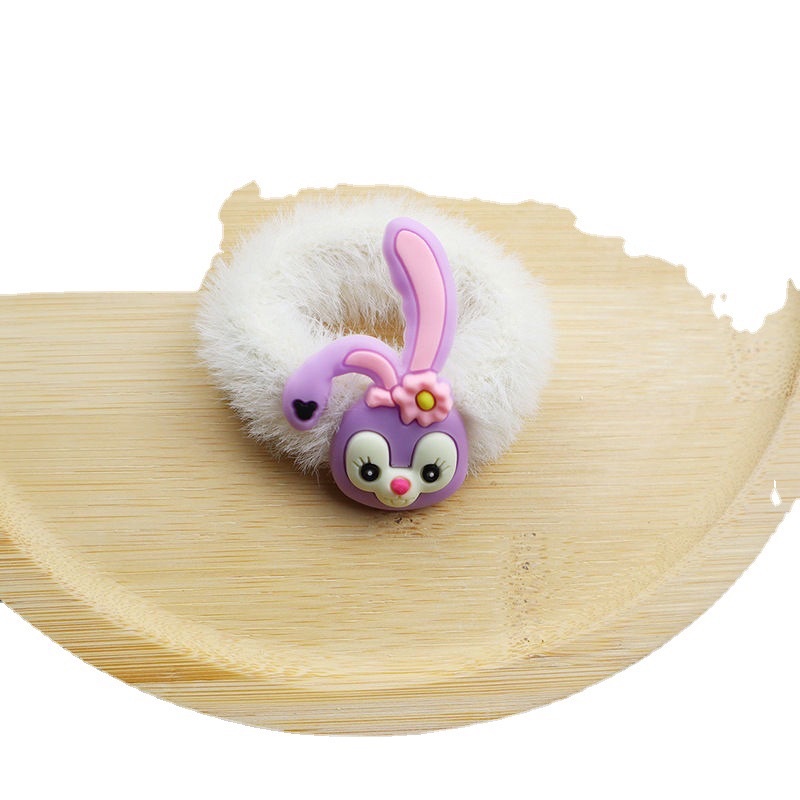 [Delunashop]Ikat RambutDonat- Ikat Rambut Bulu Donat - Ikat Rambut Donat Korea  karakter-Rabbit 🐇