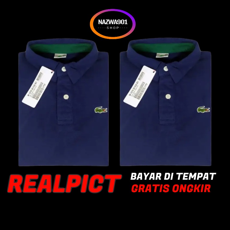 Polo Shirt Cowok Baju Kaos Kerah Berkerah Pria Lacoste Remaja Polos Original Branded Formal Casual B