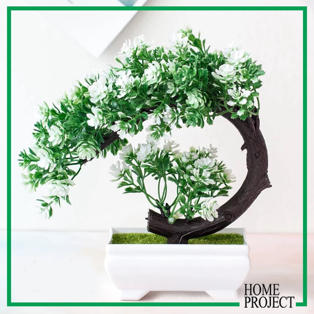 Artificial Flower Pot Bunga Plastik Pot Bunga Hiasan Pohon Buatan Dekorasi Rumah Motif Crescent-1