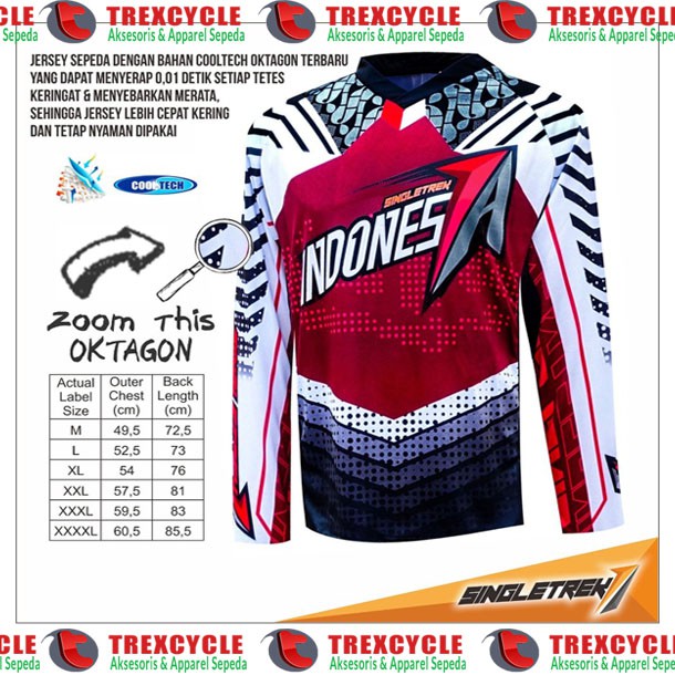 Jersey Sepeda Gunung MTB Timnas Indonesia SingleTrek1