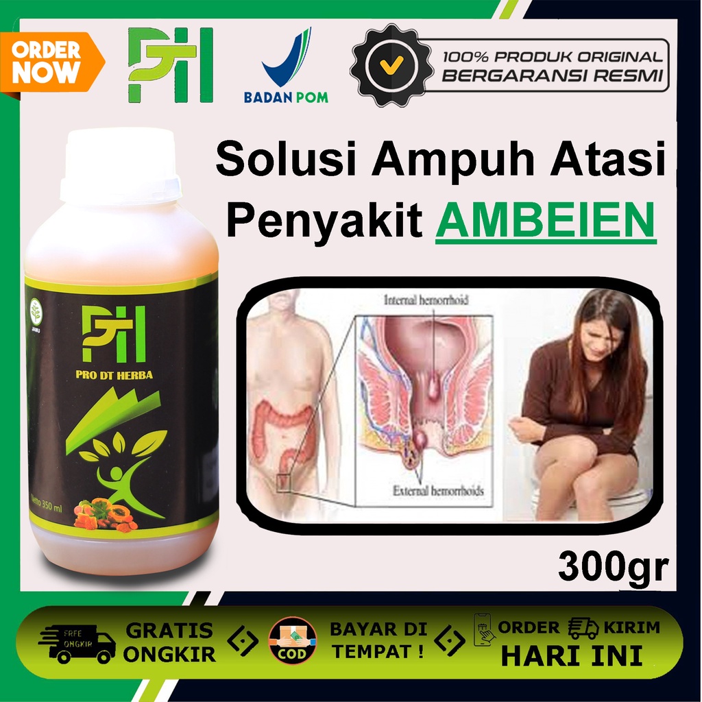 PRO DT HERBA Obat Ambeien Paling Ampuh/ Stadium 4/ Cina/ Anak_Dewasa BPOM Isi 380ml - PRO DT HERBA O