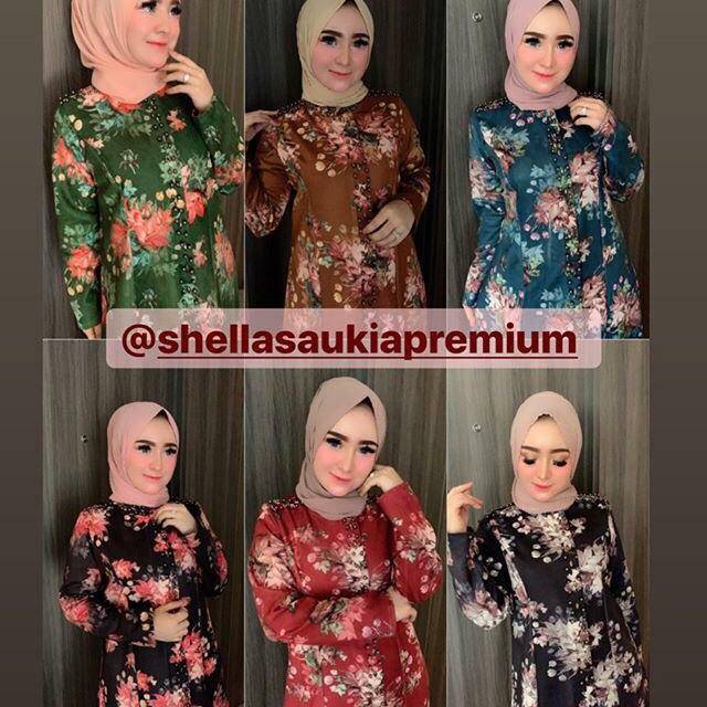 Gamis suede flower shabbi original shellasaukia
