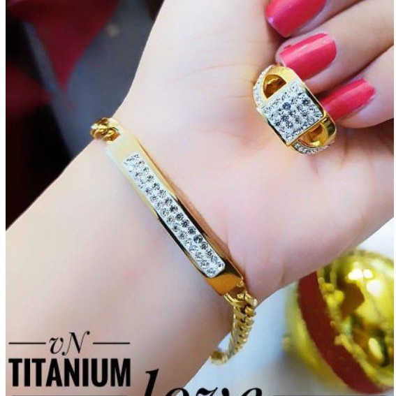 Titanium Set Gelang Cincin Perhiasan Wanita 2009