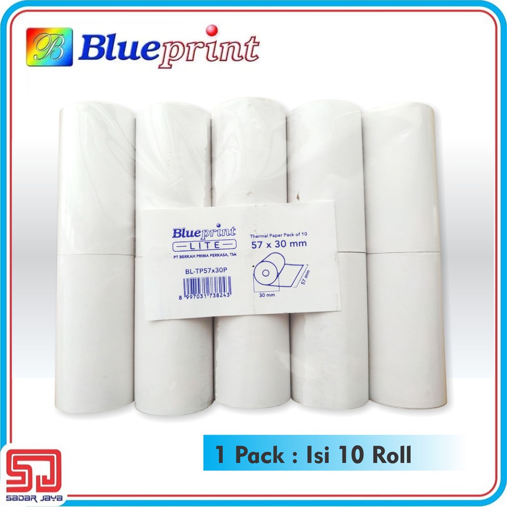 Blueprint Lite Paper Thermal EDC 57 × 30 mm Kertas Thermal Struk Nota Karcis