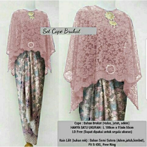 Dijual Set Cape Brukat Setelan Kebaya Modern Kekinian Limited