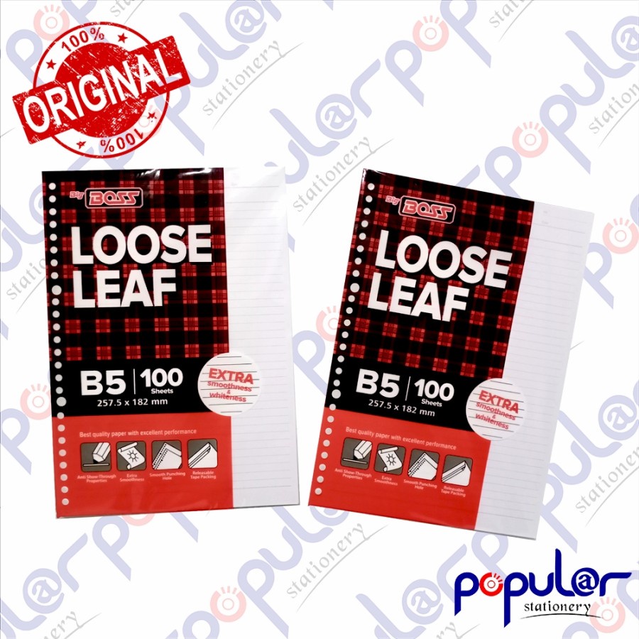 

Kertas Loose Leaf Isi Binder Big Boss B5 Bergaris (100 Lembar)