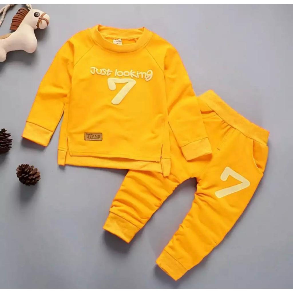 PROMO-SETELAN SWEATER JOGGER ANAK BAJU ANAK 1-5 TAHUN MOTIF JUST LOOKING 7 SWEATER ANAK LAKI LAKI