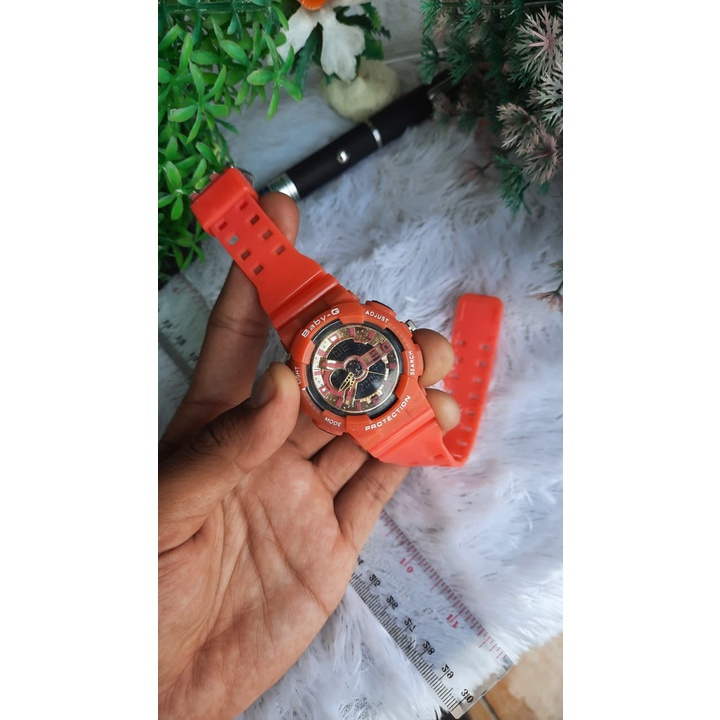 JAM TANGAN SPORT CEWEK BABY-G BGA-130 KOMBINASI GOLD WATERESISTAN/JAM TANGAN TERBARU