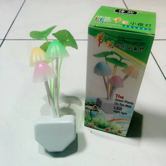 Lampu tidur LED Lampu Tidur Malam Sensor Pot menyala Sensor Cahaya jamur bunga