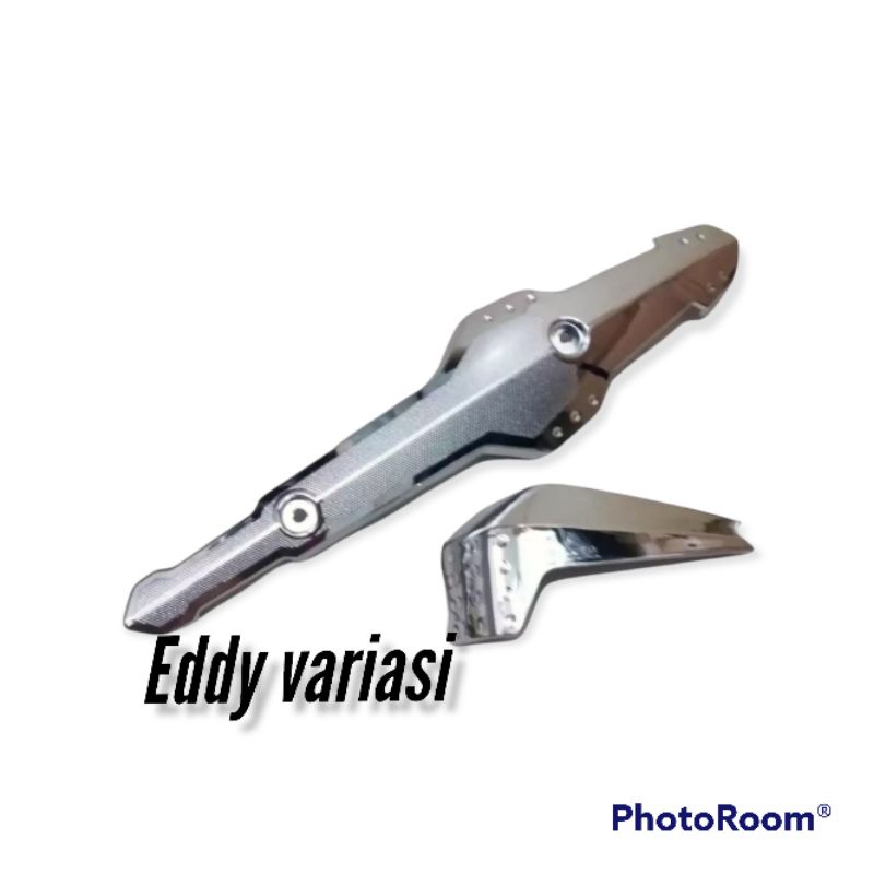 Garnish Knalpot Plus Garnish Hawa Vario 125 Old Chrome