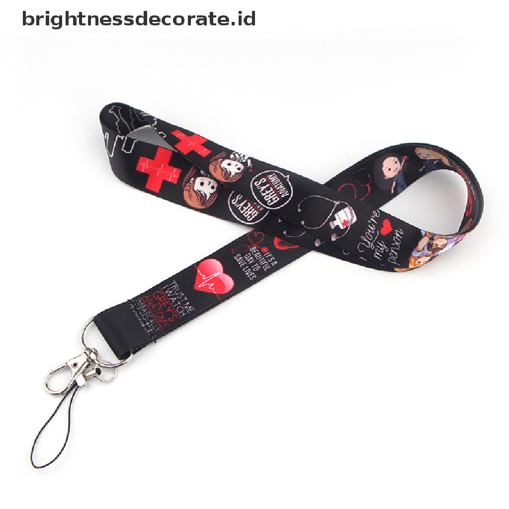 Tali Lanyard Leher Motif Print Dokter / Perawat Untuk Holder Kartu ID / Handphone