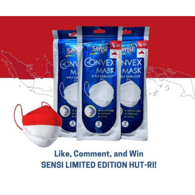 Masker Sensi Convex Mask Merah Putih Edisi HUT RI