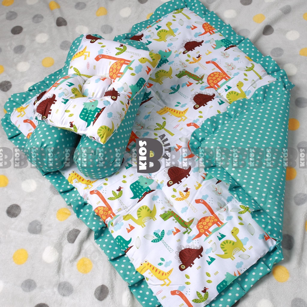 BED COVER SET BAYI Bed Cover Bayi Bantal Guling Selimut Bayi Tempat Tidur FREE tas mika Kado Lahiran