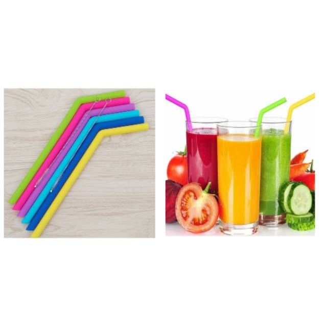 Sedotan silikon tekuk silicone straw food grade