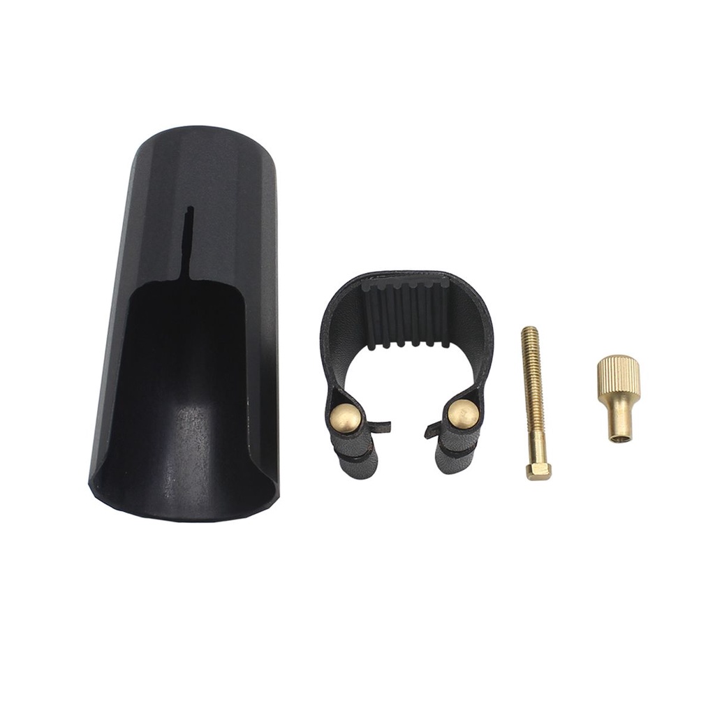 Klip Ligature Dan Topi Corong Saxophone Praktis Profesional Bahan Kulit