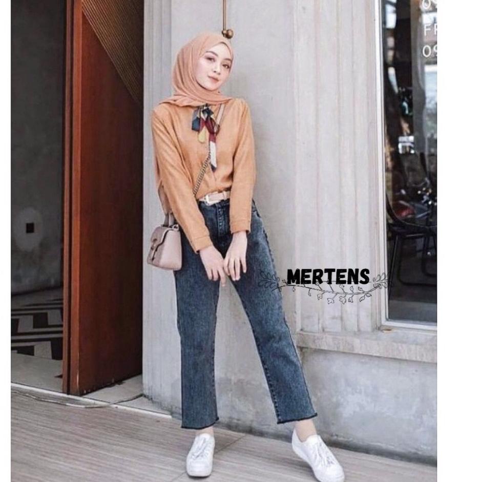 Terbaru.. Celana Boyfriend Jeans Snow / Celana Boyfriend Jeans cewek / Celana Panjang Jeans Wanita K