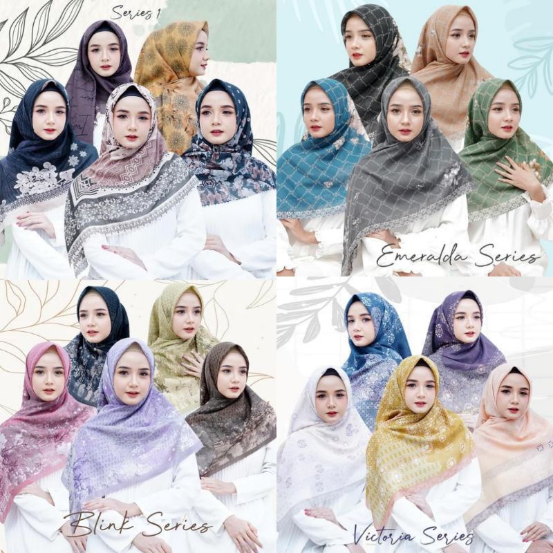 PARIS PREMIUM SQUARE Hijab Segi 4 Motif RANDOM Harga GROSIR