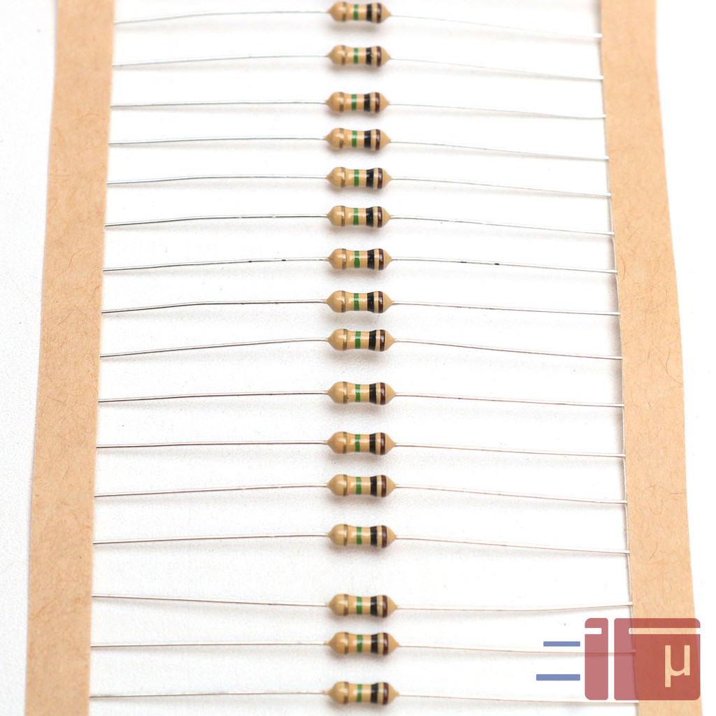 x10 Resistor 1M 1 Mega 1/4W Karbon 5% Taiwan Kaki Tembaga