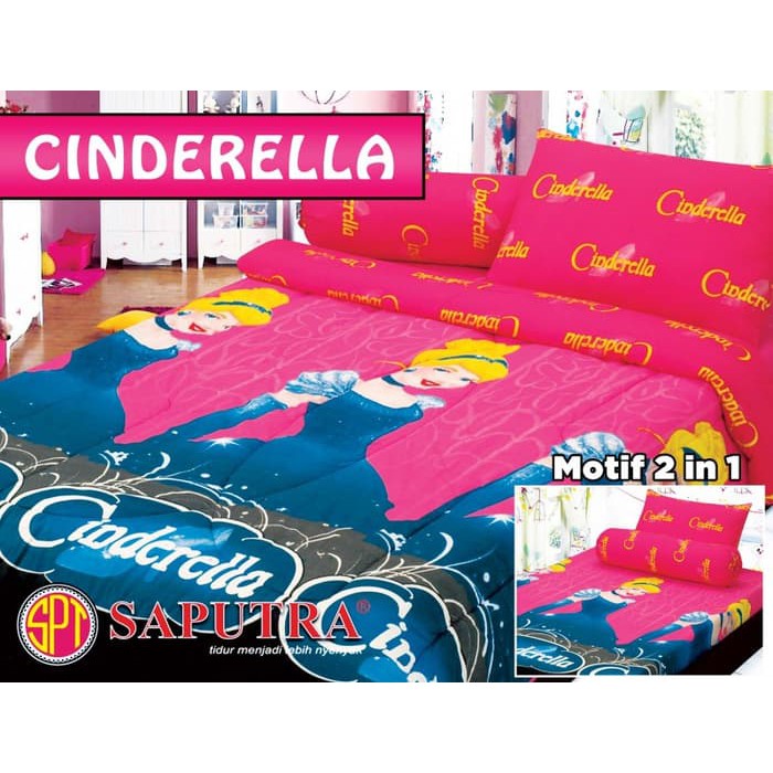 Bedcover Sprei Saputra Princess Cinderella 120x200